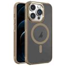 For iPhone 12 Pro Max Hardware Side Cooling Skin Feel Frosted Metal Lens Frame MagSafe Phone Case(Gold) - 1