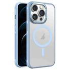 For iPhone 12 Pro Max Hardware Side Cooling Skin Feel Frosted Metal Lens Frame MagSafe Phone Case(Sky Blue) - 1