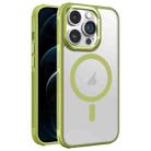 For iPhone 12 Pro Max Hardware Side Cooling Skin Feel Frosted Metal Lens Frame MagSafe Phone Case(Green) - 1