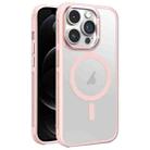 For iPhone 12 Pro Hardware Side Cooling Skin Feel Frosted Metal Lens Frame MagSafe Phone Case(Pink) - 1