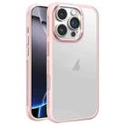 For iPhone 16 Pro Max Hardware Side Cooling Skin Feel Frosted Metal Lens Frame Phone Case(Pink) - 1