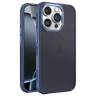 For iPhone 16 Pro Hardware Side Cooling Skin Feel Frosted Metal Lens Frame Phone Case(Blue) - 1