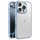 For iPhone 16 Pro Hardware Side Cooling Skin Feel Frosted Metal Lens Frame Phone Case(Sky Blue) - 1