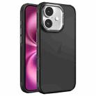 For iPhone 16 Plus Hardware Side Cooling Skin Feel Frosted Metal Lens Frame Phone Case(Black) - 1