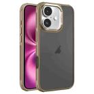 For iPhone 16 Plus Hardware Side Cooling Skin Feel Frosted Metal Lens Frame Phone Case(Gold) - 1