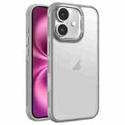 For iPhone 16 Plus Hardware Side Cooling Skin Feel Frosted Metal Lens Frame Phone Case(Grey) - 1