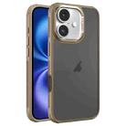 For iPhone 16 Hardware Side Cooling Skin Feel Frosted Metal Lens Frame Phone Case(Gold) - 1