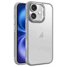 For iPhone 16 Hardware Side Cooling Skin Feel Frosted Metal Lens Frame Phone Case(Grey) - 1