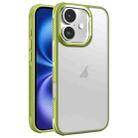 For iPhone 16 Hardware Side Cooling Skin Feel Frosted Metal Lens Frame Phone Case(Green) - 1