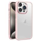 For iPhone 15 Pro Max Hardware Side Cooling Skin Feel Frosted Metal Lens Frame Phone Case(Pink) - 1