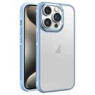 For iPhone 15 Pro Max Hardware Side Cooling Skin Feel Frosted Metal Lens Frame Phone Case(Sky Blue) - 1