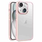 For iPhone 15 Plus Hardware Side Cooling Skin Feel Frosted Metal Lens Frame Phone Case(Pink) - 1