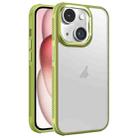 For iPhone 15 Hardware Side Cooling Skin Feel Frosted Metal Lens Frame Phone Case(Green) - 1