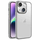 For iPhone 14 Plus Hardware Side Cooling Skin Feel Frosted Metal Lens Frame Phone Case(Grey) - 1