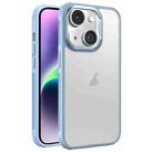 For iPhone 14 Plus Hardware Side Cooling Skin Feel Frosted Metal Lens Frame Phone Case(Sky Blue) - 1