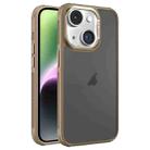 For iPhone 14 Hardware Side Cooling Skin Feel Frosted Metal Lens Frame Phone Case(Gold) - 1