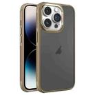 For iPhone 14 Pro Hardware Side Cooling Skin Feel Frosted Metal Lens Frame Phone Case(Gold) - 1