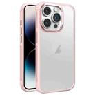 For iPhone 14 Pro Hardware Side Cooling Skin Feel Frosted Metal Lens Frame Phone Case(Pink) - 1