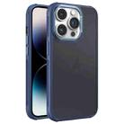 For iPhone 14 Pro Hardware Side Cooling Skin Feel Frosted Metal Lens Frame Phone Case(Blue) - 1