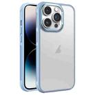 For iPhone 14 Pro Hardware Side Cooling Skin Feel Frosted Metal Lens Frame Phone Case(Sky Blue) - 1