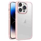 For iPhone 14 Pro Max Hardware Side Cooling Skin Feel Frosted Metal Lens Frame Phone Case(Pink) - 1