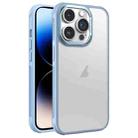 For iPhone 14 Pro Max Hardware Side Cooling Skin Feel Frosted Metal Lens Frame Phone Case(Sky Blue) - 1