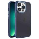 For iPhone 13 Pro Max Hardware Side Cooling Skin Feel Frosted Metal Lens Frame Phone Case(Blue) - 1