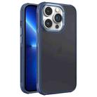 For iPhone 13 Pro Hardware Side Cooling Skin Feel Frosted Metal Lens Frame Phone Case(Blue) - 1