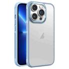 For iPhone 13 Pro Hardware Side Cooling Skin Feel Frosted Metal Lens Frame Phone Case(Sky Blue) - 1