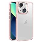 For iPhone 13 Hardware Side Cooling Skin Feel Frosted Metal Lens Frame Phone Case(Pink) - 1