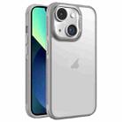 For iPhone 13 Hardware Side Cooling Skin Feel Frosted Metal Lens Frame Phone Case(Grey) - 1