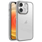 For iPhone 12 Hardware Side Cooling Skin Feel Frosted Metal Lens Frame Phone Case(Grey) - 1