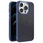 For iPhone 12 Pro Max Hardware Side Cooling Skin Feel Frosted Metal Lens Frame Phone Case(Blue) - 1