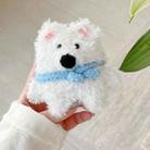 For AirPods 4 Plush Earphone Protective Soft Case(Dog with Blue Scarf) - 1