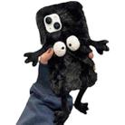 For iPhone 13 mini Plush Briquettes TPU Phone Case(Black) - 1