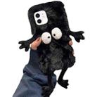For iPhone 12 mini Plush Briquettes TPU Phone Case(Black) - 1