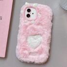 For iPhone 16 Plus Embroidered Plush TPU Phone Case(Foundation Heart) - 1