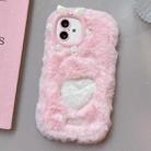 For iPhone 16 Embroidered Plush TPU Phone Case(Foundation Heart) - 1
