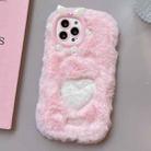 For iPhone 14 Pro Max Embroidered Plush TPU Phone Case(Foundation Heart) - 1