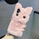 For iPhone 16 3D Cute Cat Plush Full Coverage Phone Case(Pink) - 1