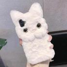 For iPhone 16 3D Cute Cat Plush Full Coverage Phone Case(White) - 1
