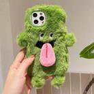 For iPhone 15 Pro Max 3D Magnetic Long Tongue Monster Plush Phone Case(Green) - 1