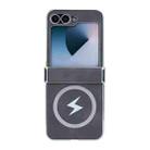 For Samsung Galaxy Z Flip5 Electroplating Lightning MagSafe Fold Full Coverage Phone Case(Gray) - 1