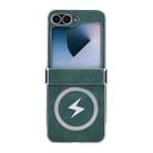 For Samsung Galaxy Z Flip6 Electroplating Lightning MagSafe Fold Full Coverage Phone Case(Green) - 1