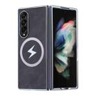 For Samsung Galaxy Z Fold3 5G Electroplating Lightning MagSafe Fold Full Coverage Phone Case(Gray) - 1