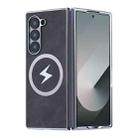 For Samsung Galaxy Z Fold6 Electroplating Lightning MagSafe Fold Full Coverage Phone Case(Gray) - 1