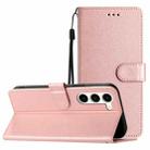 For Samsung Galaxy S25 5G Silk Texture Horizontal Flip Leather Phone Case(Rose Gold) - 1