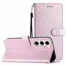 For Samsung Galaxy S25 5G Silk Texture Horizontal Flip Leather Phone Case(Rose Pink) - 1