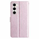For Samsung Galaxy S25 5G Silk Texture Horizontal Flip Leather Phone Case(Rose Pink) - 3