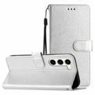For Samsung Galaxy S25 5G Silk Texture Horizontal Flip Leather Phone Case(Silver) - 1